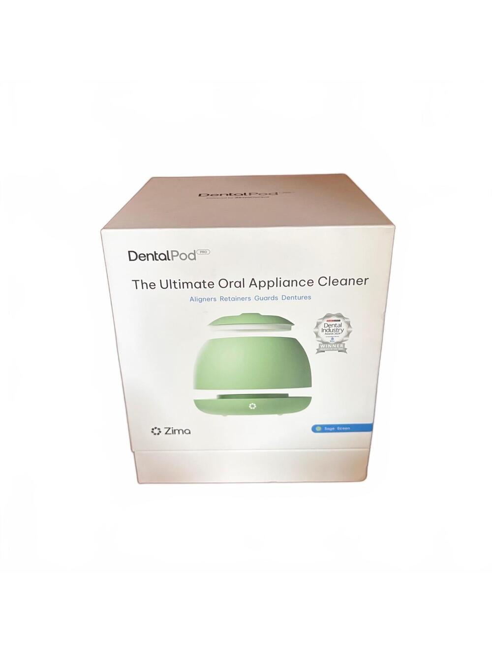 Zima Dental Pod Pro Ultimate Oral Appliance Cleaner Sage Green NIB NWT